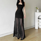'Gothic Elegance' Black or White Floaty 2 Way Dress