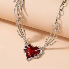 Heart Design Red Stone Choker