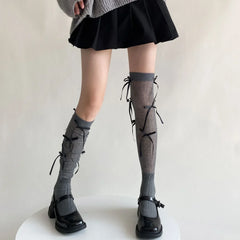 Grey Long Lolita Socks