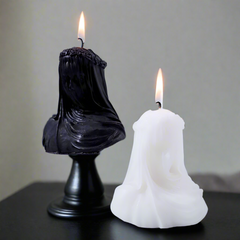 Black or White Veiled Woman Scented Candle Gothic Decor