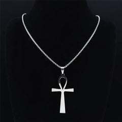 Gothic Ankh Cross Stainless Steel Necklace