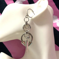 Grunge Rock Chain Rivet Earrings