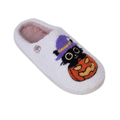Black Cat Pumpkin Warm Thermal Slippers