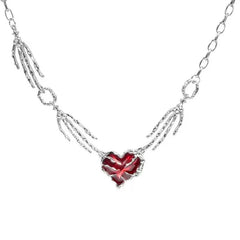 Punk Goth Grunge Red Heart Necklace