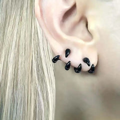 Gothic Black Claw Stud Earrings