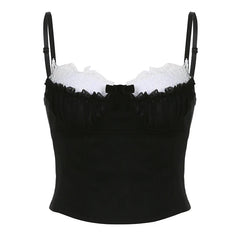 'Dark Chic' Black Alt Lace Crop Top