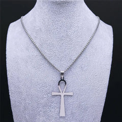 Gothic Ankh Cross Stainless Steel Necklace