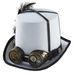 White Steampunk hat