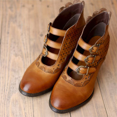 Steampunk leather boots