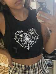 Black Spider Web Top