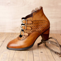 Steampunk leather boots