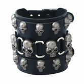Alternative Skull Punk Goth PU Leather Bracelet