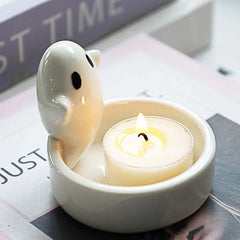 Cute Gothic Ceramic Ghost Candle Tealight Holder
