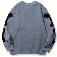 Grey Grunge Alt Knitted Sweater