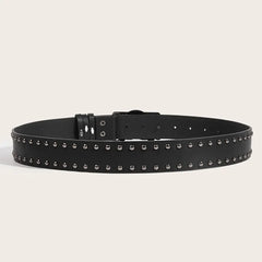 Black Skull Goth Rivet Unisex Belt
