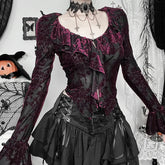 Goth Grunge Dark Fairycore Ruffles Blouse Top