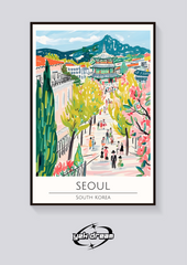 Seoul Street Scene Poster