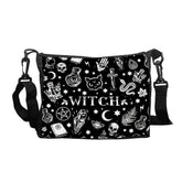 Gothic Cat Printed Shoulder Bag