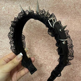 Black PU Leather Spike Headband