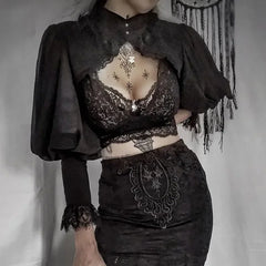 Black Lace Gothic Kawaii Blouse