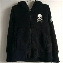 Black Grunge Alt Skull Cross Hoodie