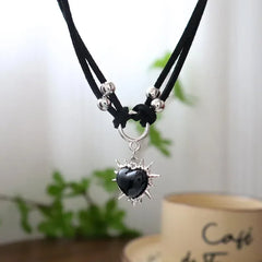 Black Goth Grunge Heart Choker