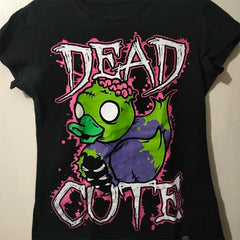 Goth 'Dead Cute' Black Crop Top