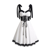 Black and white Steampunk dress