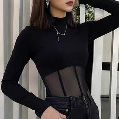 Goth 'Alive' Black Alt Slim Top