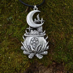 Magic Gothic Triple Moon Goddess Necklace