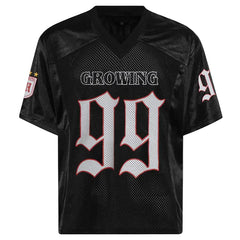 V Neck "Growing 99" Vintage Y2K Football Jersey