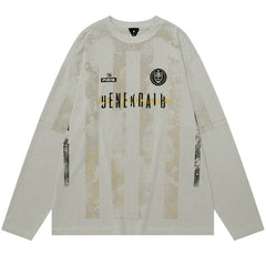 Vintage Jersey Y2K Striped Long Sleeve Top
