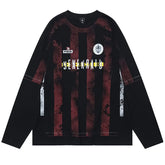 Vintage Jersey Y2K Striped Long Sleeve Top