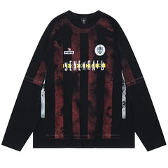 Vintage Jersey Y2K Striped Long Sleeve Top