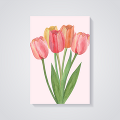 Watercolor Tulips Bouquet Poster