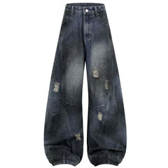 Wide Leg Y2K Distressed Denim Jeans