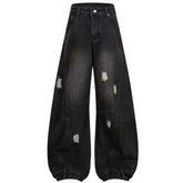Wide Leg Y2K Distressed Denim Jeans