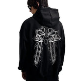 Y2K 404 Crew Print Hoodie