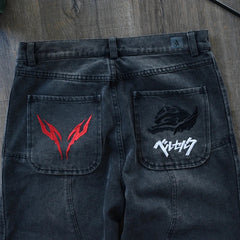 Y2K Baggy Embroidered Jeans