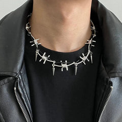Y2K Barbed Wire Thorn Necklace