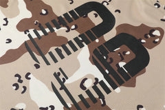 Y2K Camo Waffle Texture Long Sleeve Top