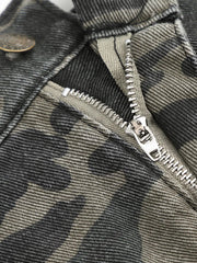 Y2K Camouflage Print Denim High Waist Mini Skirt
