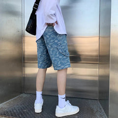 Y2K Light Washed faded Denim Shorts Jorts