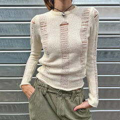 Y2K Distressed Knit Jumper