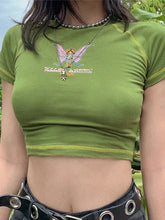 Y2K Fairy Dream Green Crop Top
