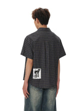 Y2K Japanese Graffiti Patch Plaid Workshirt