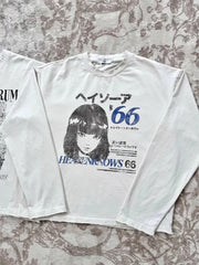 Y2K Japanese Grunge Long Sleeve Graphic Top
