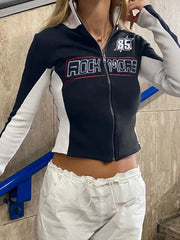 Y2K Knitted Racing Jacket