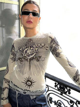 Y2K Life Advice Long Sleeve Mesh Top