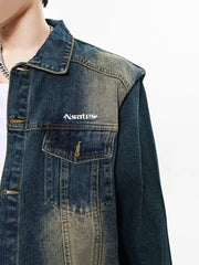 Y2K Mens Distressed Denim Jacket